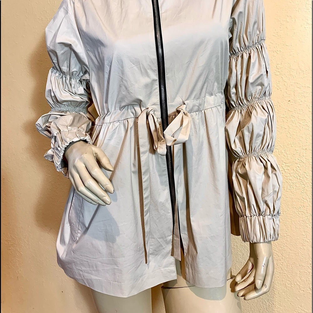 Zara women zipped down jacket cloak M tan